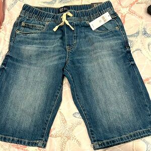 Denim boys shorts with elastic in the waist
